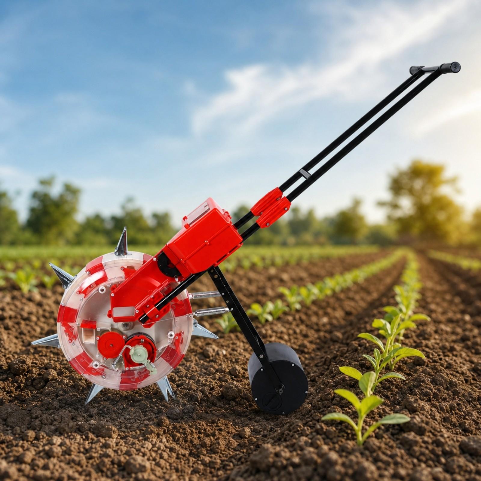 Gardening Tools Vegetables - 手動式種まき機、庭用コーン・トウモロコシ・野菜用手押し式シーダー、スチール製スパイク付き手動播種機