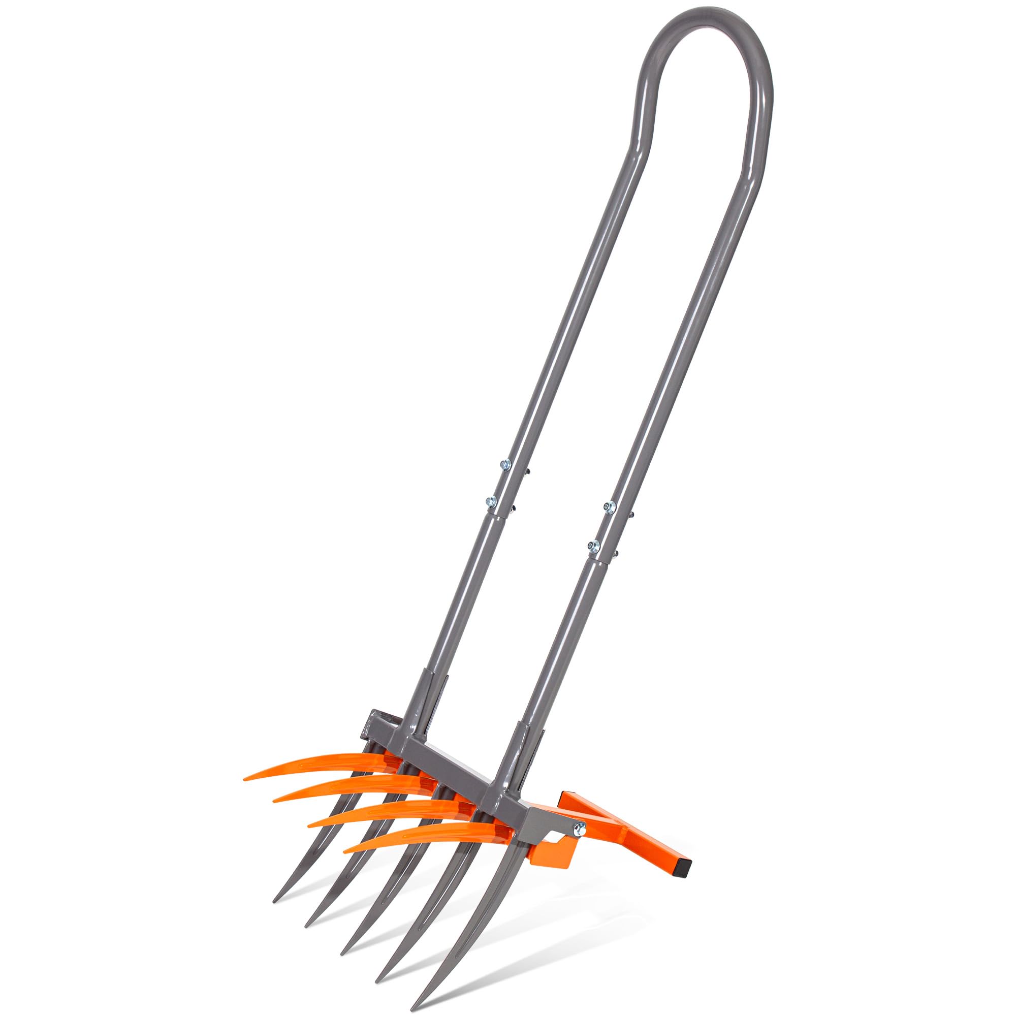 Spade Digging Fork - 幅広フォークヘビーデューティー9歯ハンドティラー2-in-1ピッチフォーク工業用グレード金属ハンドル金属製スペード掘削フォークガーデンツール