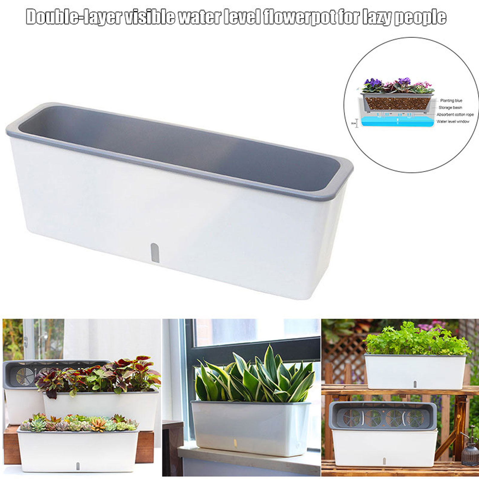 自動給水プランターポット 便利な水位インジケーター付き 友人 - Self-Watering Planter のレビューと価格