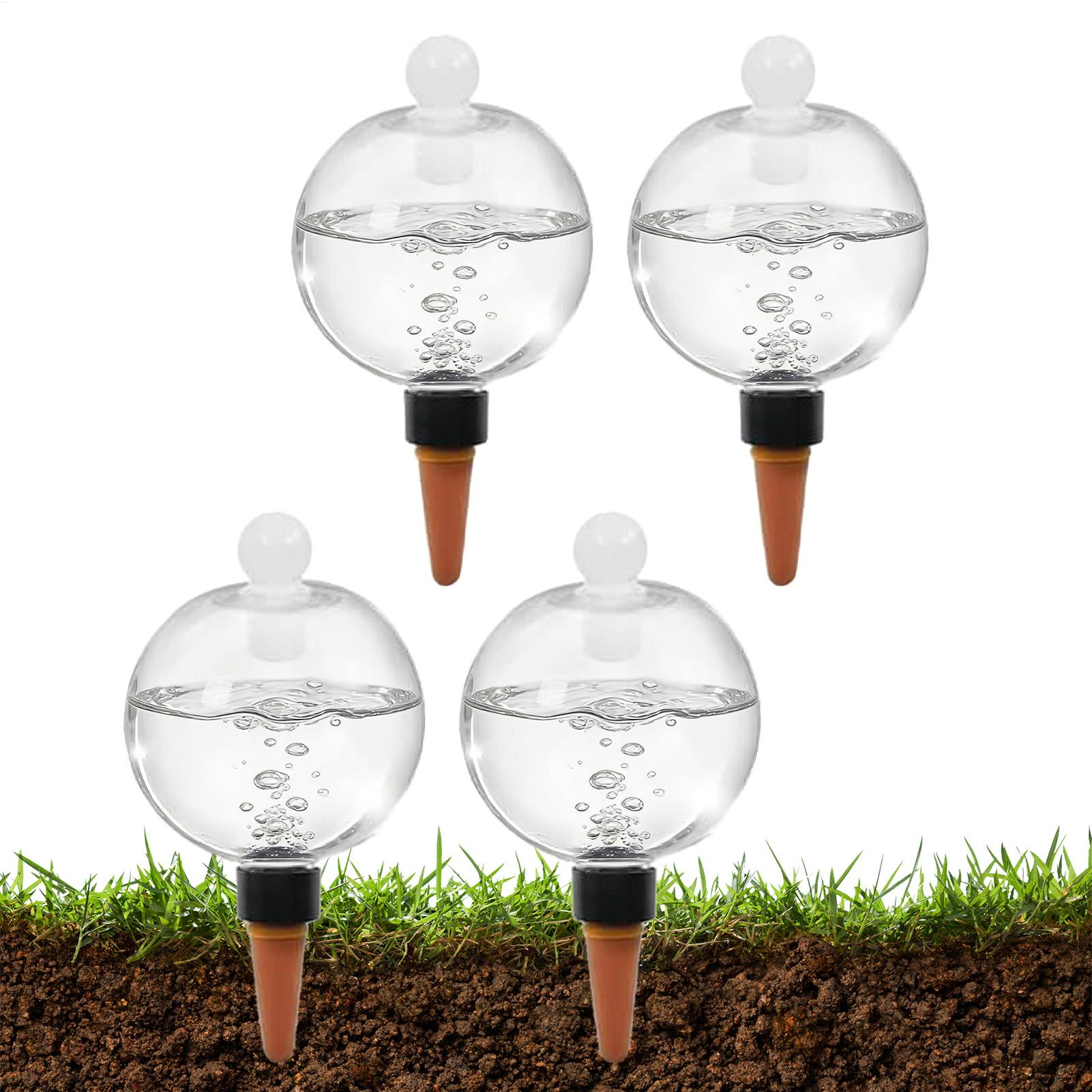 植物散水用ボール 4個入り 500ml 透明自動給水グローブ - Automatic Plant Waterer のレビューと価格