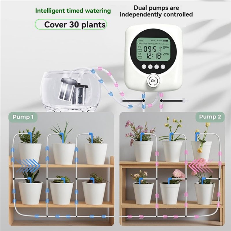ALIM-鉢植え植物30本用 デュアルポンプ自動給水器 室内 - Automatic Plant Waterer のレビューと価格