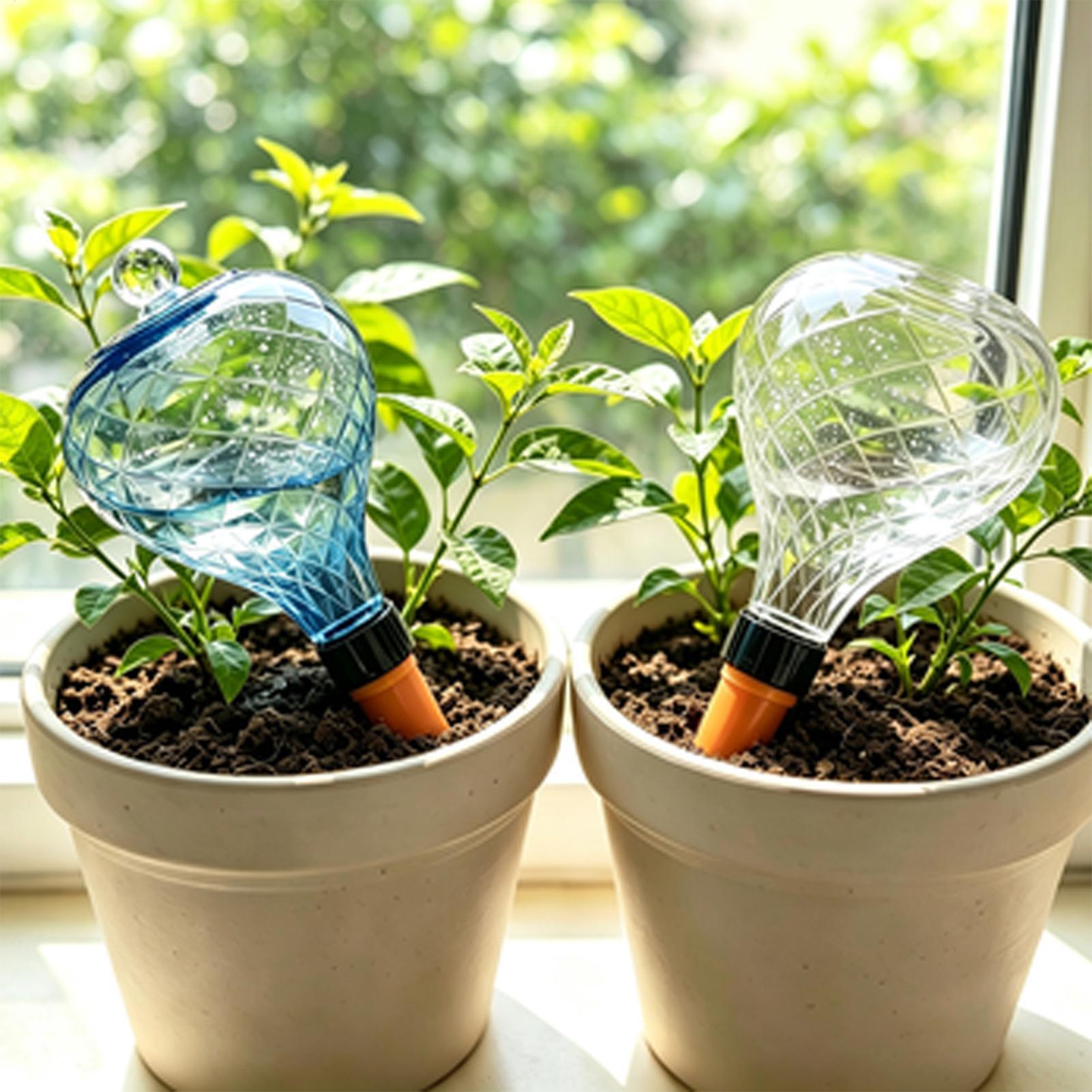 植物自動給水器 4個セット 自動散水装置 花用自動給水プラン - Self-Watering Planter のレビューと価格